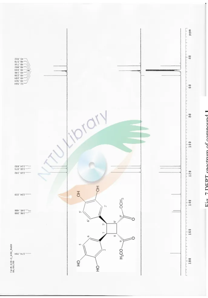 Fig. 7 DEPT spectrum of compound 1