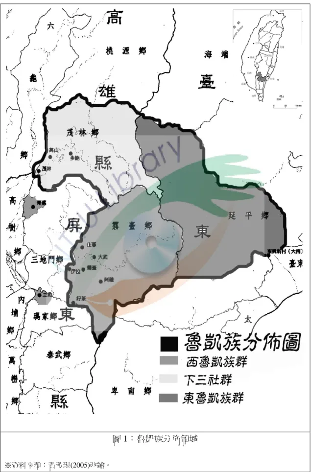 圖 1：魯凱族分佈領域 
