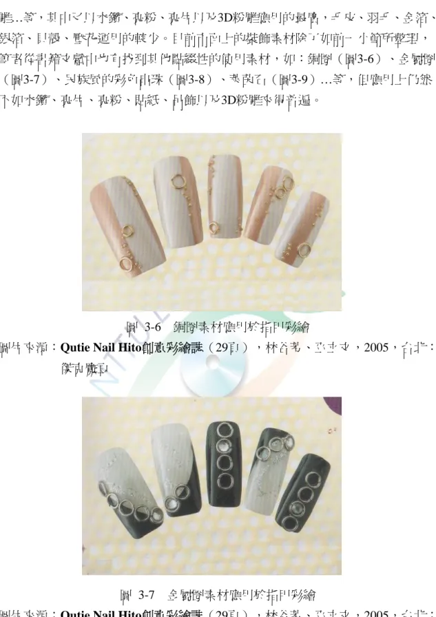 圖 3-7  金屬圈素材應用於指甲彩繪 
