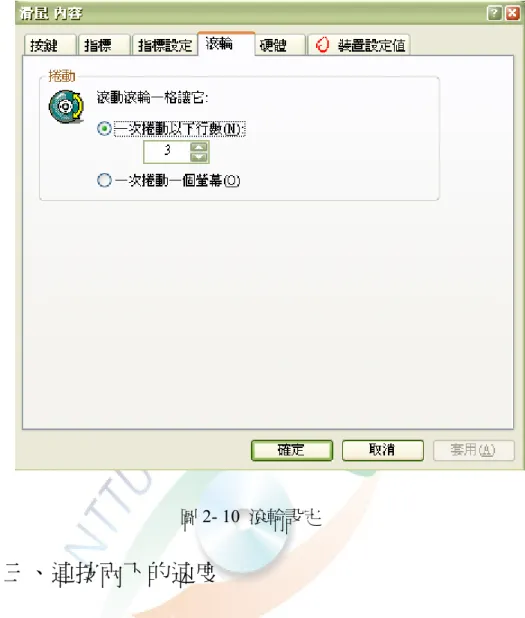 圖 2- 10  滾輪設定 