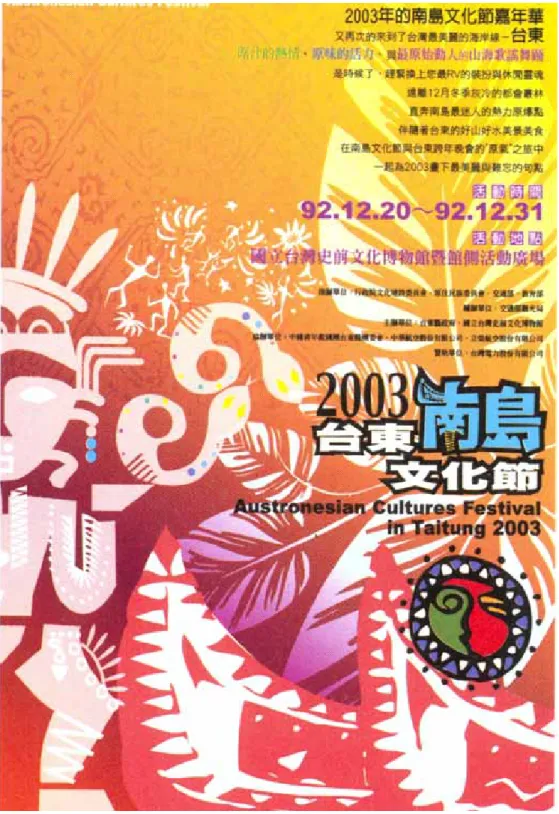 圖 4-8：2003 台東南島文化節活動海報  資料來源：2003 台東南島文化節活動成果專輯 
