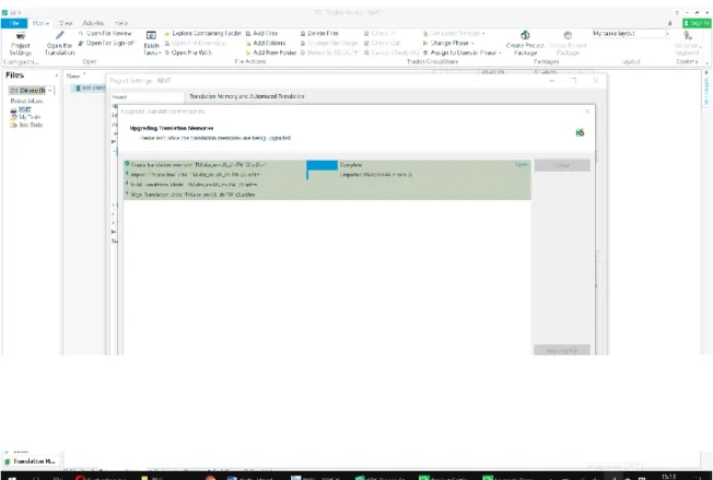 Figure 0.7 Upgrading .tmx file in Trados 2017 