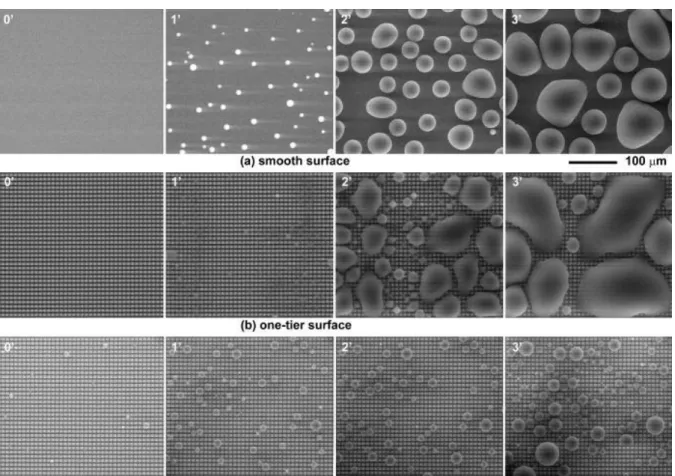 Figure 1- 8. Water vapor condensation on fluoropolymer-coated silicon surfaces in  ESEM