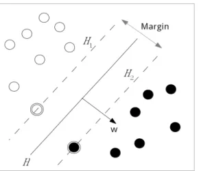 Figure 3.3: Illustration of SVM classification.