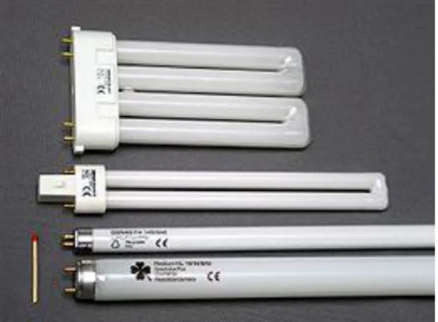 圖 6-2 螢 光 燈 (圖 片 來 源 ： http://zh.wikipedia.org/wiki/， 下 載 於 2011 年 ) 