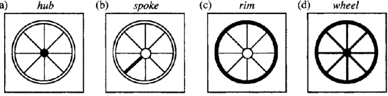 Figure 2.5 Different Profile of Expressions Related to wheel (Langacker, 2008: 67) 
