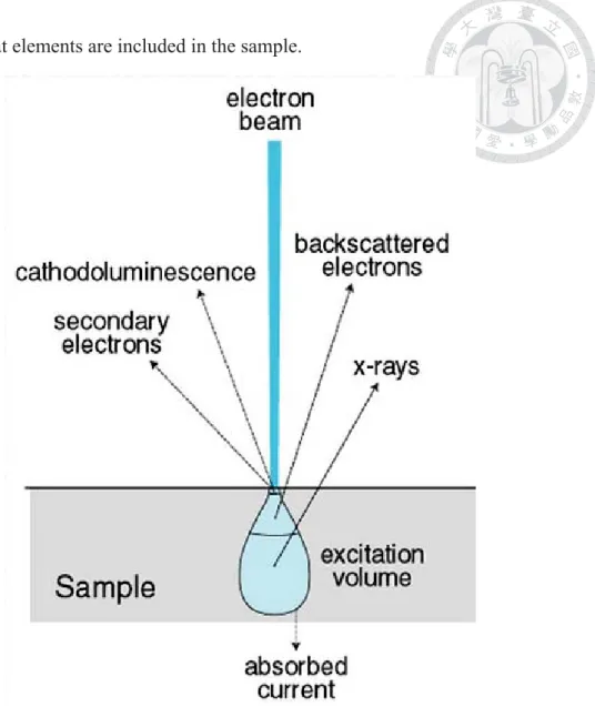 Fig. 3.1 Signals that result from electron beam-specimen  interaction.