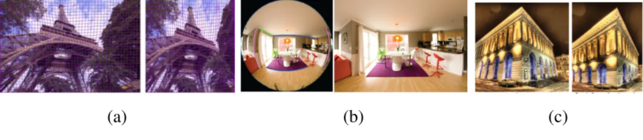 Figure 3.4: Applications of content-preserve warping. (a) Resizing using content- content-preserve warping [32] 