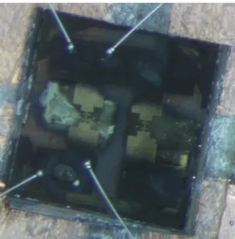 Figure 4.2.1:  The optical image of the SNS structure. (This device was made by  Lung-Yi Huang and Yu-Feng Huang.) 