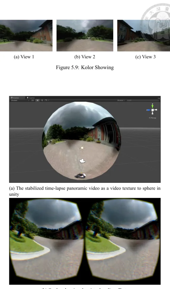 Figure 5.10: An example of using stabilized time-lapse panoramic video in virtual reality user experience.