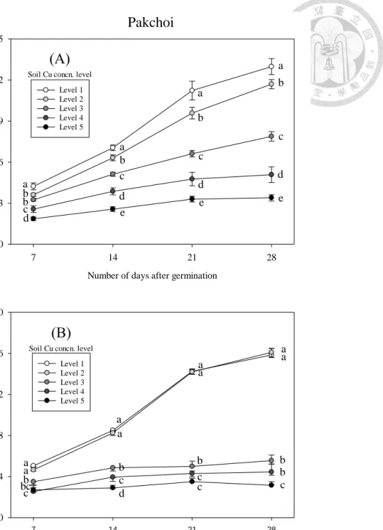 Fig. 9. Effect of soil Cu concentration on copper accumulation in the aerial part of pakchoi