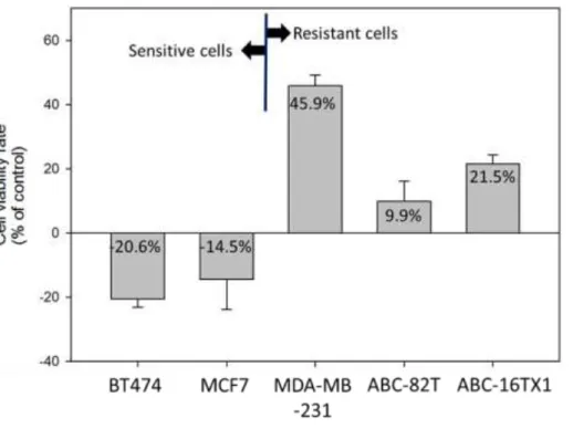 Figure 5 Cell proliferation under the 200 nM Everolimus after about 24hours. Some  cells are Everolimus-sensitive cells, the others are Everolimus-resistant cells