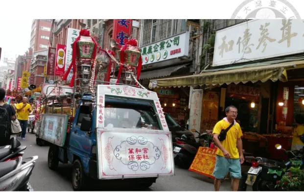 圖  4-11 載著軒社文物的車隊