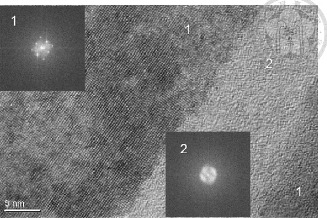 Fig. 3-12 (b) TEM micrograph of Ba 5 Nb 4 O 15  sintered at 1350 °C. The diffraction   