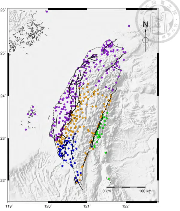 Figure 14 Clustering result for whole Taiwan when k = 4. 
