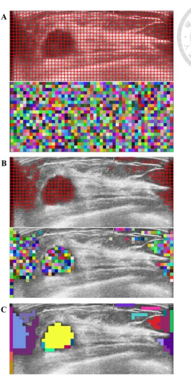 Fig. 4-3. Step-by-step visualization of 2D merge. (A) All pixels on image slice were cut  into non-overlapping square cells