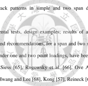 Figure  5.4  showed  crack  patterns  in  simple  and  two  span  deep  beams  tested  by  Rogowsky et al