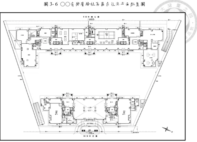 圖 3- 6  ○○音樂廣場社區集合住宅平面配置圖 