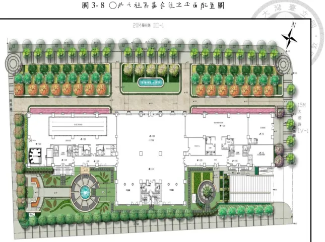 圖 3- 8  ○北大社區集合住宅平面配置圖 