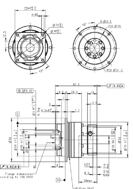 Fig. 2-5 The Engineering drawing of the reducer which is manufactured by APEX  Inc. 