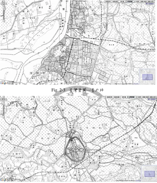 Fig. 2-3  臺灣堡圖—臺北城 