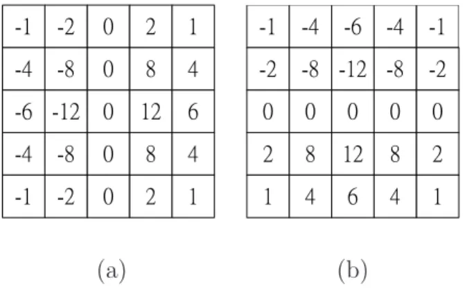 Fig. 2.7: The normalized SL-based mask-pair. (a) The horizontal mask. (b) The vertical mask