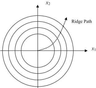 Figure 1.6 Ridge path of all stationary points with various radiuses 