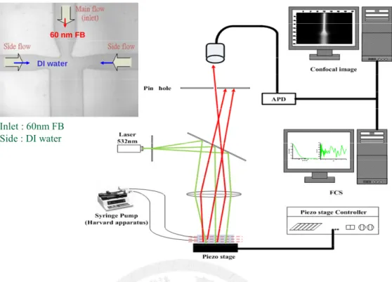 Figure 10. Schematic illustration of the optical system (confocal microscopy with FCS) [52] 