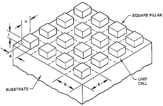 Fig. 2.7 Geometry of the pillar array.   