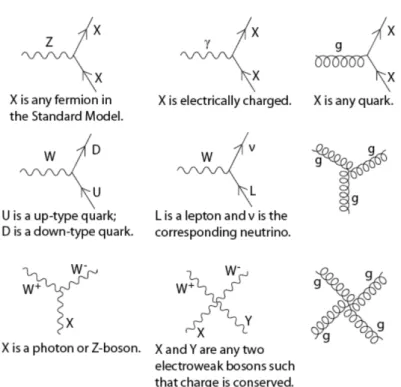 Figure 1.3: The SM vertices