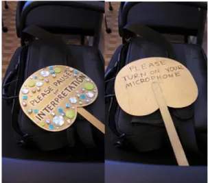 Figure 5. The fan for interpreters. This figure illustrates difficulties encountered by  conference interpreters