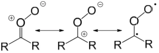 Fig. 3 Resonance structures of Criegee intermediate. 
