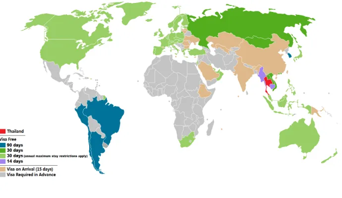 Figure 6 Thailand Visa Policy Map 