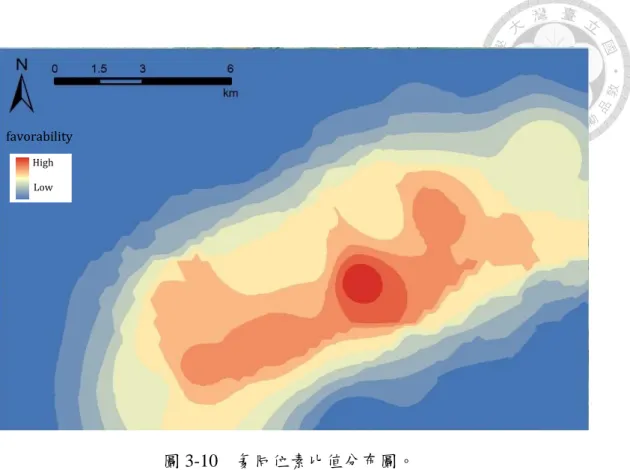 圖 3-10    氦同位素比值分布圖。 