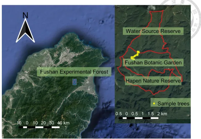 Figure 5. The location of Fushan Experimental Forest 