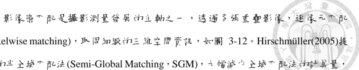 圖  3-12、影像密匹配產製之三維點雲模型(陳婉婷，2017) 