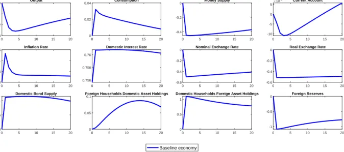 Figure 2: Impulse Responses to an Unexpected Nominal Exchange Rate Appreciation