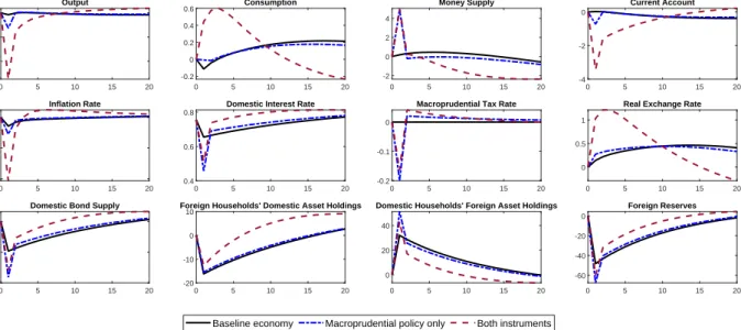 Figure 7: Impulse Responses to a Positive Foreign Interest Rate Shock