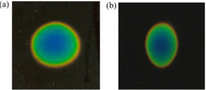 Fig. 2.9  Liquid-crystal displays of the actual 24 GHz radiation patterns on a target plane