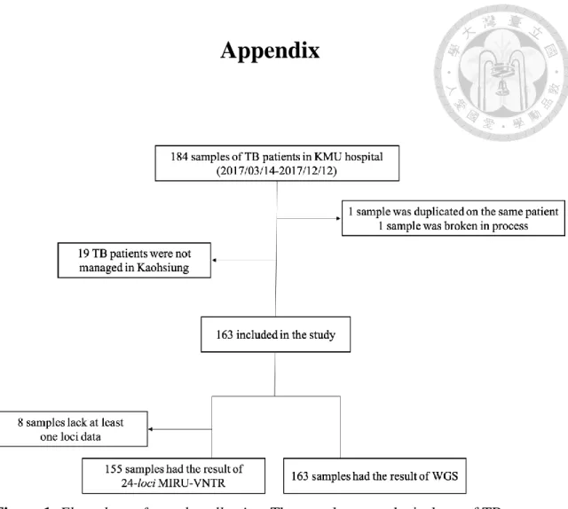 Figure 1. Flow chart of sample collection. The samples were the isolates of TB  patients