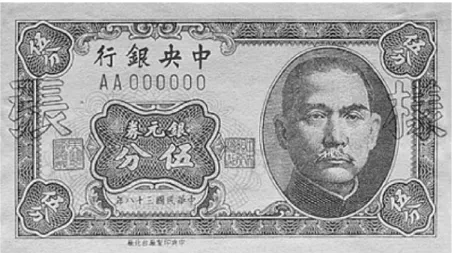 圖 3：民國38年發行流通的伍分銀元券
