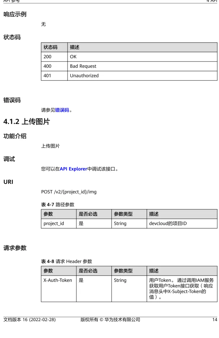 表 4-8 请求 Header 参数