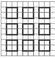 Fig. 2 Division of input image into 2 × 2 blocks with separating lines (grids with bold boundaries are 2 × 2 blocks for data embedding).