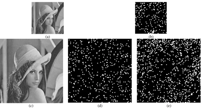 Fig. 6. (a) The Lena image after reducing its size to fourth using Fig. 4(a). (b) The image produced by the image verifica- verifica-tion steps using Fig