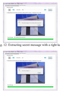 Fig. 13: Extracting incorrect message with a wrong key. 