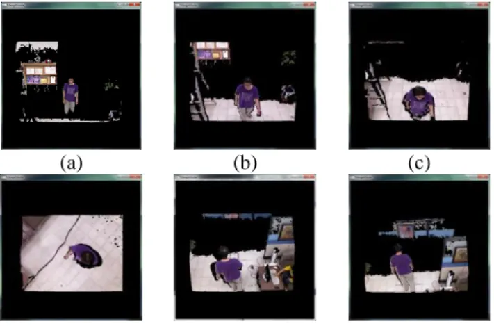 Fig. 9 The 3D image sequences of tracking a human. 