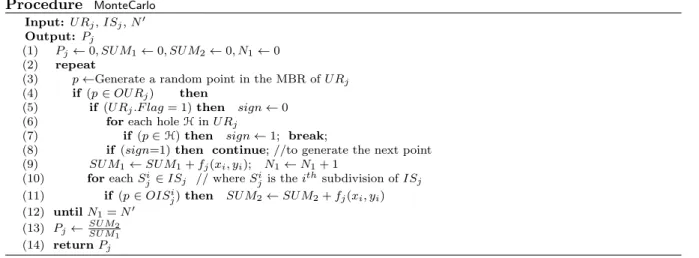 Figure 5: Psuedocodes of MC Method for Computing P j
