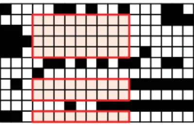 Fig. 2. Selecting the red parts from the original dataset to consist a small but completed dataset for environmental features analysis.