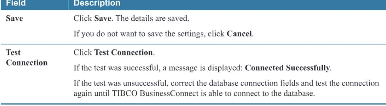 Table 7   Editing Database Connection (Sheet 3 of 3) Field Description