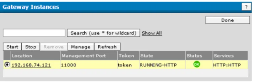 Figure 3   Gateway Service Assigned to an Instance